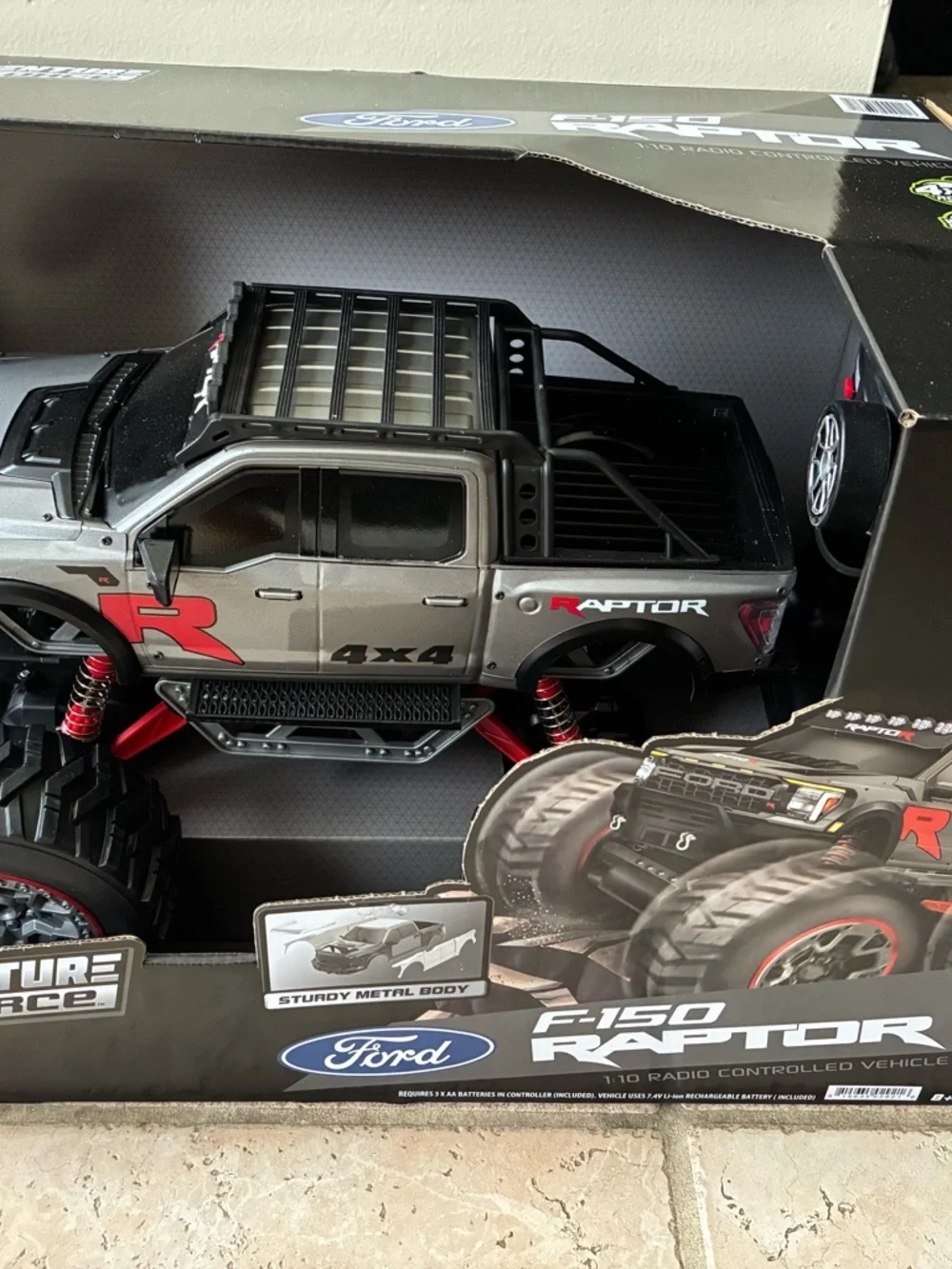 Ford F-150 Raptor Remote Control Truck - Silver, Black & Red Accents